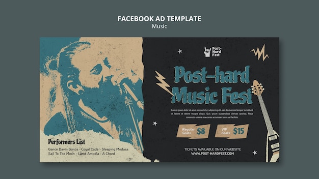 PSD gratuito plantilla de música de diseño plano