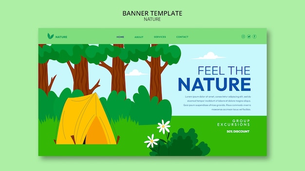 Plantilla de naturaleza de diseño plano