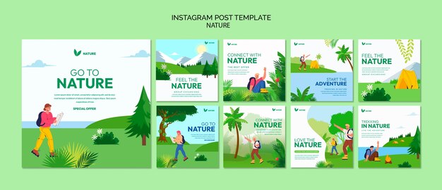 Plantilla de naturaleza de diseño plano