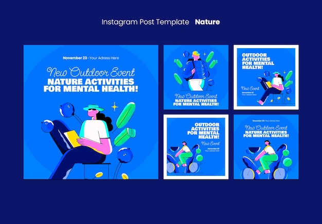 Plantilla de naturaleza de diseño plano