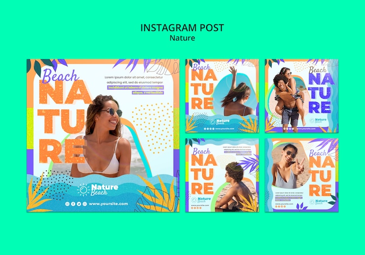 PSD gratuito plantilla de naturaleza de diseño plano