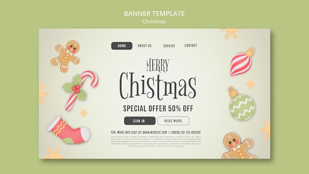 PSD gratuito plantilla de navidad de diseño plano