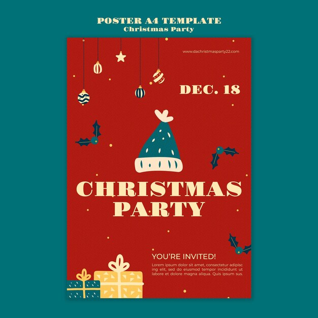 Plantilla de navidad de diseño plano