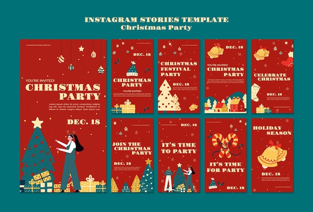 Plantilla de navidad de diseño plano
