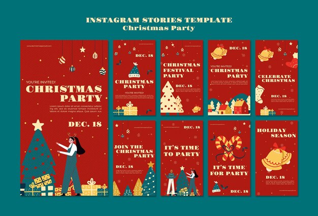 Plantilla de navidad de diseño plano