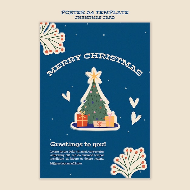 Plantilla de navidad de diseño plano