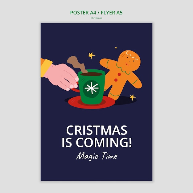 Plantilla de navidad de diseño plano