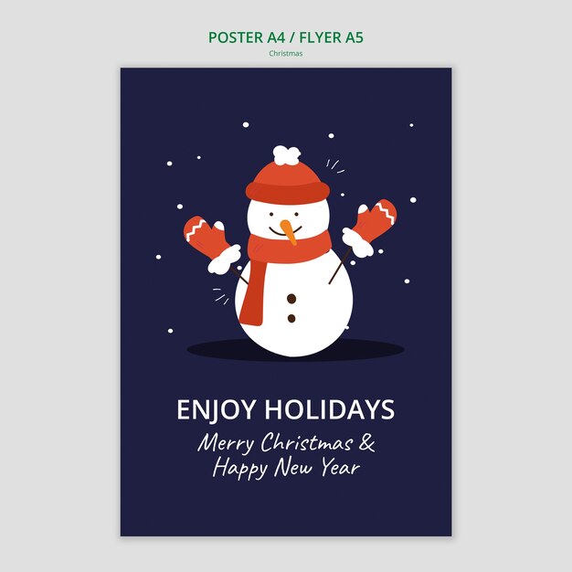 Plantilla de navidad de diseño plano