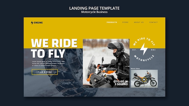 PSD gratuito plantilla de negocio de motocicleta de diseño plano