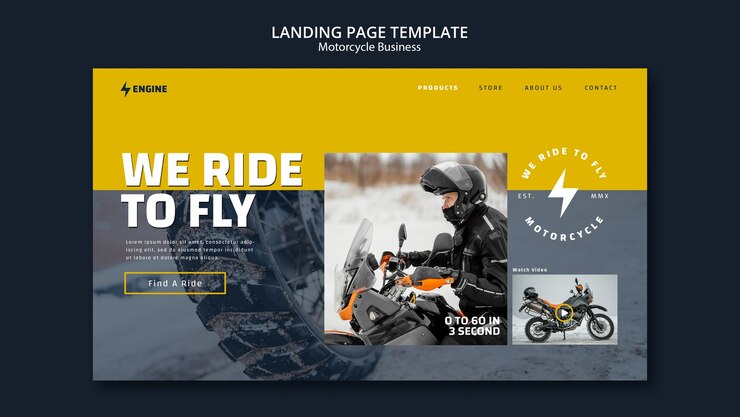 PSD gratuito plantilla de negocio de motocicleta de diseño plano