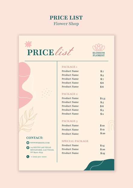 plantilla de negocio de la tienda de flores