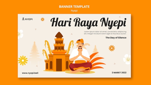 PSD gratuito plantilla de nyepi de diseño plano