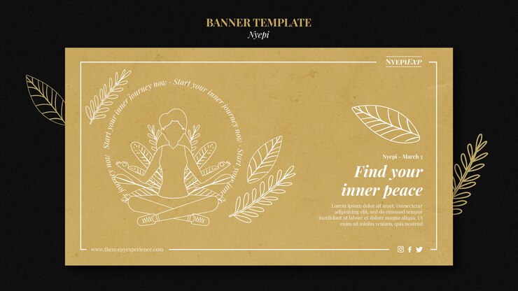 PSD gratuito plantilla de nyepi minimalista de diseño plano