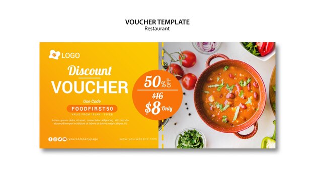 Plantilla de oferta de descuentos en restaurantes