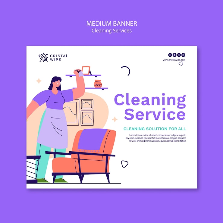 PSD gratuito plantilla de oferta de servicios de limpieza