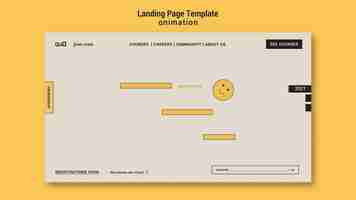 PSD gratuito plantilla de página de aterrizaje de animación