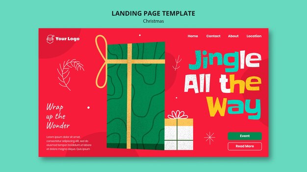 plantilla de página de aterrizaje de celebración de Navidad