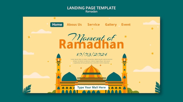 plantilla de la página de aterrizaje de la celebración del Ramadán