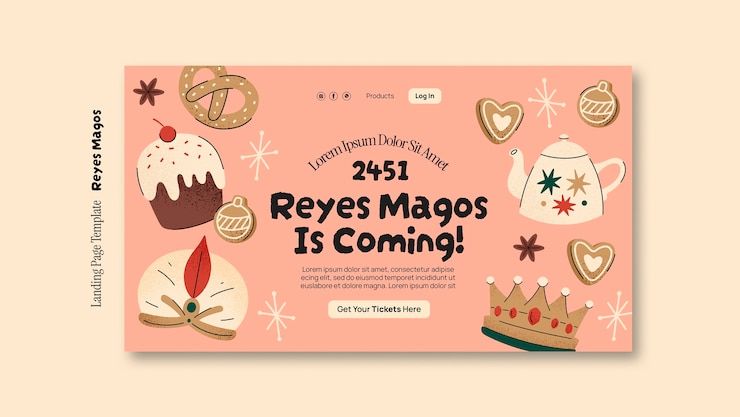 PSD gratuito plantilla de la página de aterrizaje de la celebración de reyes magos