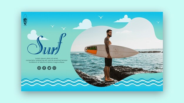 Plantilla de página de aterrizaje de concepto de surf