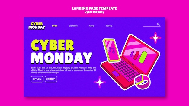 plantilla de la página de aterrizaje de Cyber Monday