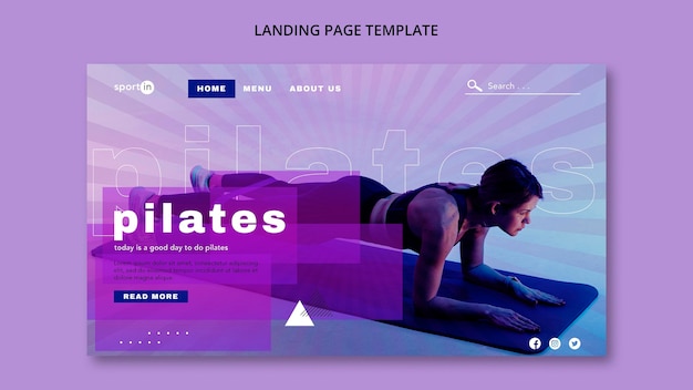 PSD gratuito plantilla de página de aterrizaje de entrenamiento de pilates