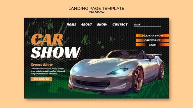 plantilla de la página de aterrizaje del espectáculo de automóviles