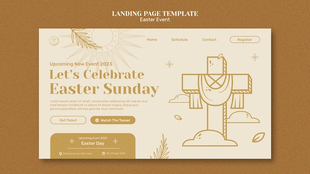 PSD gratuito plantilla de página de aterrizaje de feliz celebración de pascua