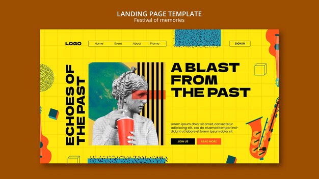 Plantilla de la página de aterrizaje del Festival de los recuerdos