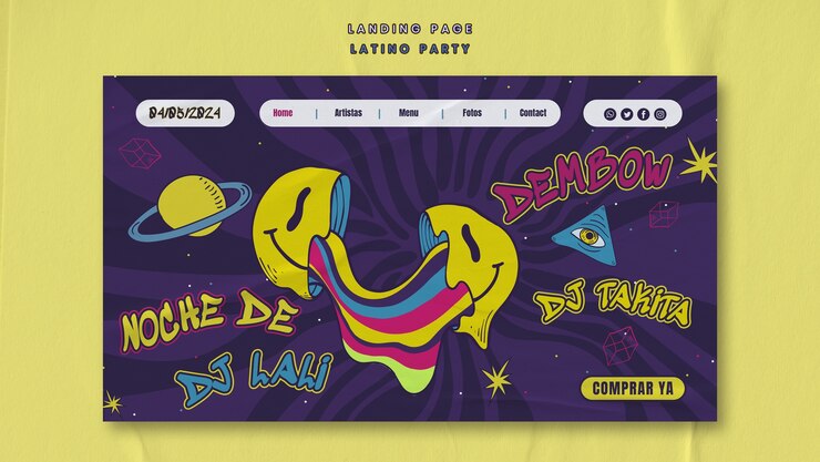 PSD gratuito plantilla de página de aterrizaje para fiesta latina
