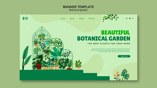 Plantilla de página de aterrizaje del jardín botánico