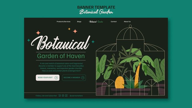 Plantilla de página de aterrizaje del jardín botánico