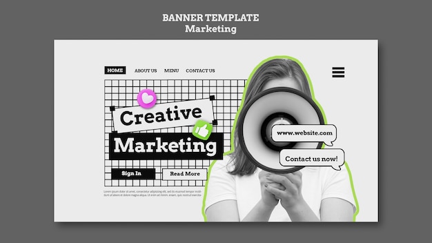 Plantilla de página de aterrizaje de marketing de diseño plano
