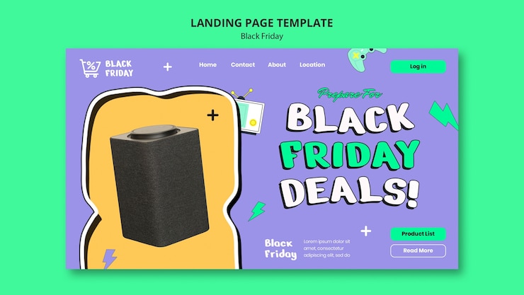 PSD gratuito plantilla de página de aterrizaje de ventas del viernes negro