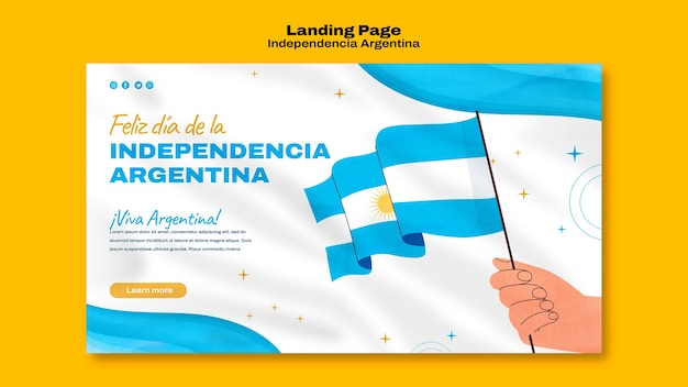 PSD gratuito plantilla de página de destino del 9 de julio de diseño plano