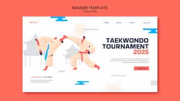 PSD gratuito plantilla de página de destino de artes marciales de tawkwondo tradicional