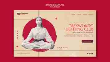 PSD gratuito plantilla de página de destino de artes marciales de tawkwondo tradicional