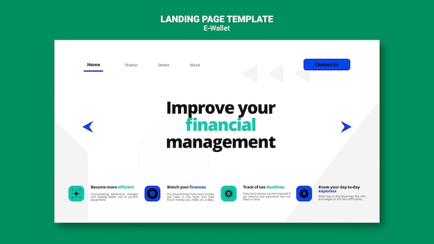 PSD gratuito plantilla de página de destino de billetera electrónica