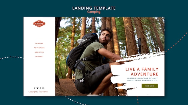 Plantilla de página de destino de camping