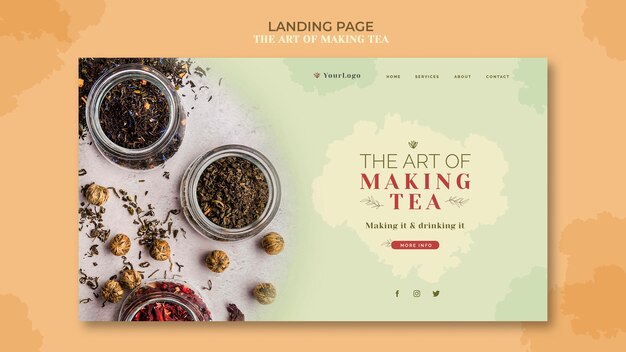 Plantilla de página de destino de casa de té