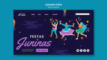 PSD gratuito plantilla de página de destino para la celebración brasileña de festas juninas