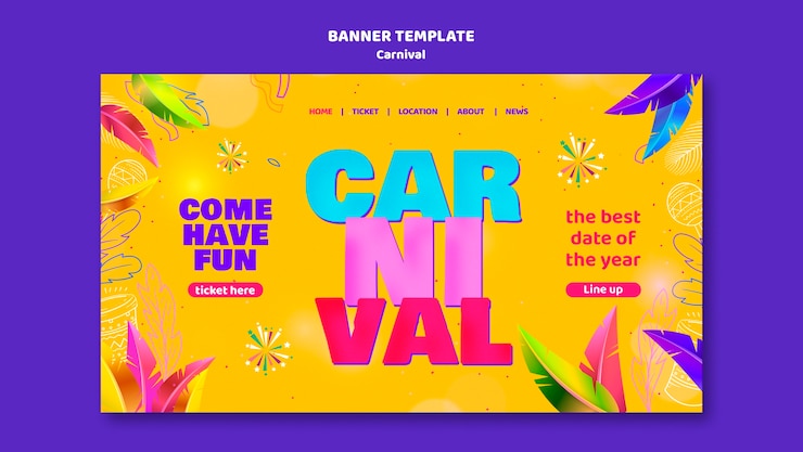 PSD gratuito plantilla de página de destino de celebración de carnaval