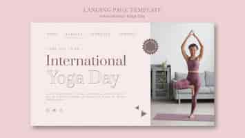 PSD gratuito plantilla de página de destino para la celebración del día internacional del yoga