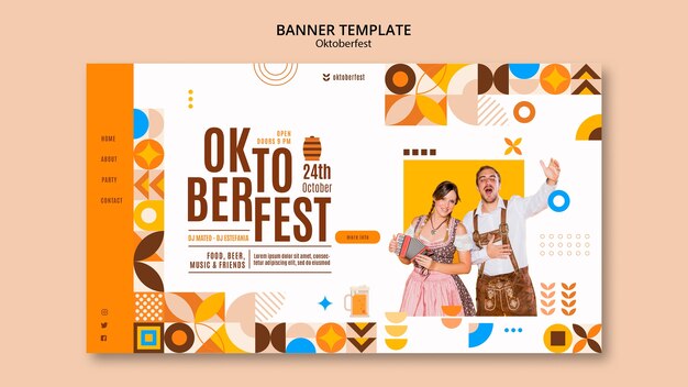 Plantilla de página de destino para la celebración del festival de la cerveza oktoberfest