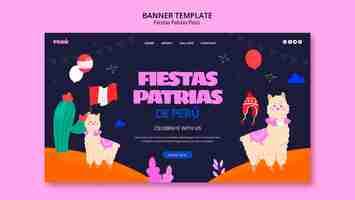 PSD gratuito plantilla de página de destino de celebración de fiestas patrias perú