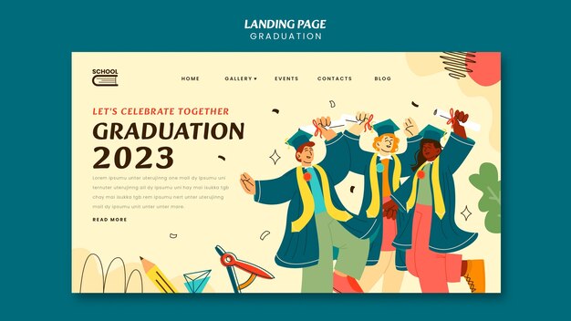 Plantilla de página de destino de celebración de graduación
