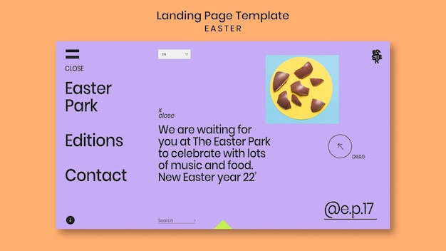 PSD gratuito plantilla de página de destino para la celebración de pascua