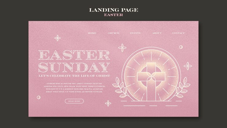 PSD gratuito plantilla de página de destino de celebración de pascua