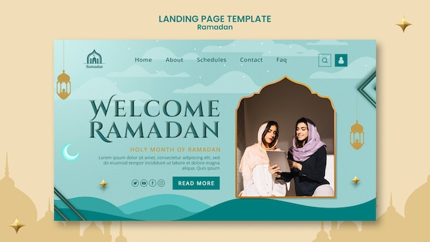 Plantilla de página de destino para la celebración del ramadán