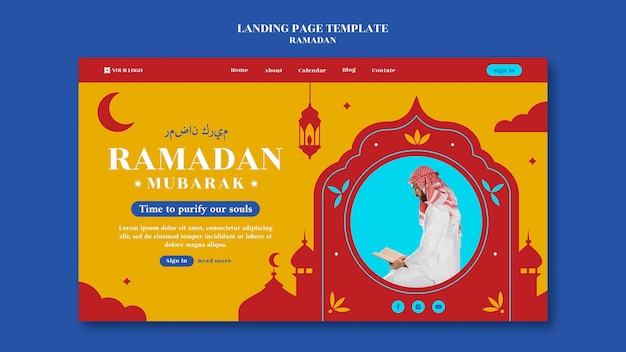 Plantilla de página de destino de celebración de Ramadán